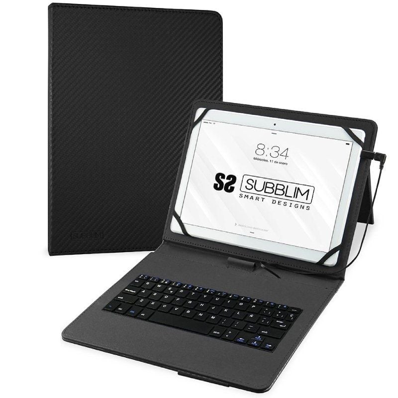 Funda con teclado subblim keytab pro usb para tablets de 10.1'-11'/ negra Funda con teclado subblim keytab pro usb para tablets de 10.1'-11'/ negra