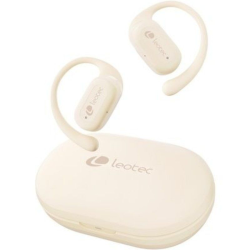 Auriculares deportivos bluetooth leotec open air zenith sport con estuche de carga/ autonomía 6.5h/ beige