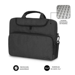 Maletín subblim air padding para portátiles hasta 15.6'/ gris oscuro