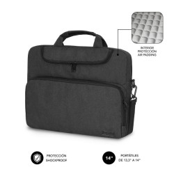 Maletín subblim air padding para portátiles hasta 14'/ gris oscuro