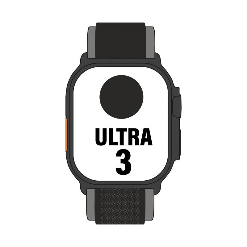 Apple watch ultra 3/ gps/ cellular/ 49mm/ caja titanio negro/ correa trail loop negra m/l