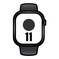 Apple watch series 11/ gps/ cellular/ 42mm/ negro azabache/ correa deportiva negra (s/m)