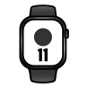 Apple watch series 11/ gps/ cellular/ 42mm/ negro azabache/ correa deportiva negra (s/m)