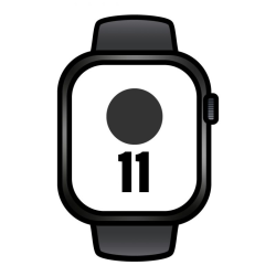 Apple watch series 11/ gps/ cellular/ 46mm/ caja de aluminio negra/ correa deportiva negra m/l