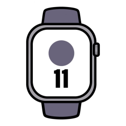 Apple watch series 11/ gps/ 46mm/ plata/ correa niebla lila (m/l)