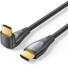 Cable hdmi 2.0 4k acodado vention alrbg/ hdmi macho - hdmi macho/ 1.5m/ negro