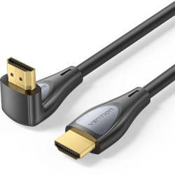 Cable hdmi 2.0 4k acodado vention alqbh/ hdmi macho - hdmi macho/ 2m/ negro
