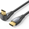 Cable hdmi 2.0 4k acodado vention alqbh/ hdmi macho - hdmi macho/ 2m/ negro