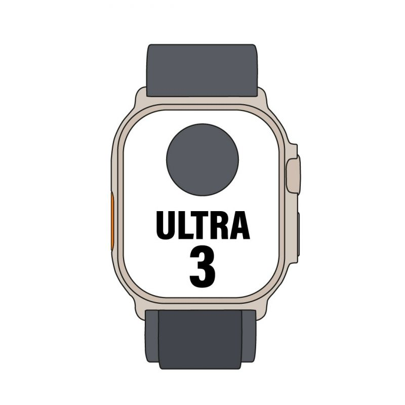 Apple watch ultra 3/ gps/ cellular/ 49mm/ caja titanio negro/ correa loop alpine negra l