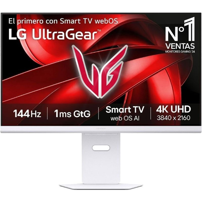 Monitor gaming lg ultragear 32g810sa-w 32'/ 4k/ multimedia/ 1ms/ 144hz/ ips/ regulable en altura/ blanco