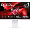 Monitor gaming lg ultragear 32g810sa-w 32'/ 4k/ multimedia/ 1ms/ 144hz/ ips/ regulable en altura/ blanco