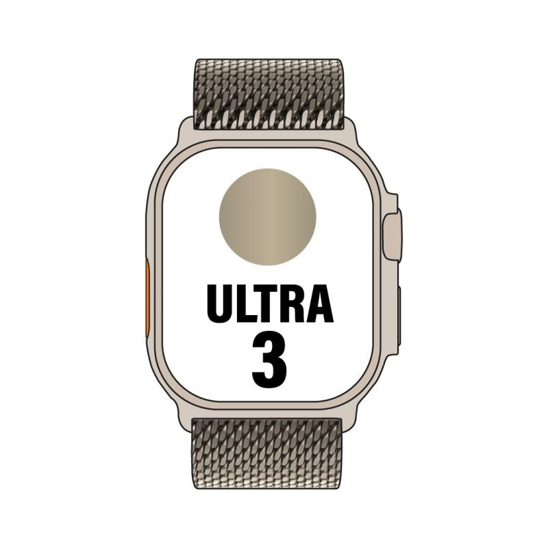 Apple watch ultra 3/ gps/ cellular/ 49mm/ caja de titanio natural/ correa milanese m
