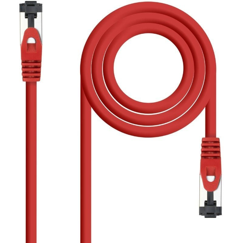 Cable de red rj45 sstp nanocable 10.20.2000-l30-r cat.8.1/ 30cm/ rojo