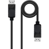 Cable displayport 1.4 8k nanocable 10.15.2800/ displayport macho - displayport macho/ 50cm/ certificado/ negro