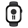 Apple watch series 11/ gps/ cellular/ 46mm/ titanio negro pizarra/ correa deportiva negro pizarra (m/l)
