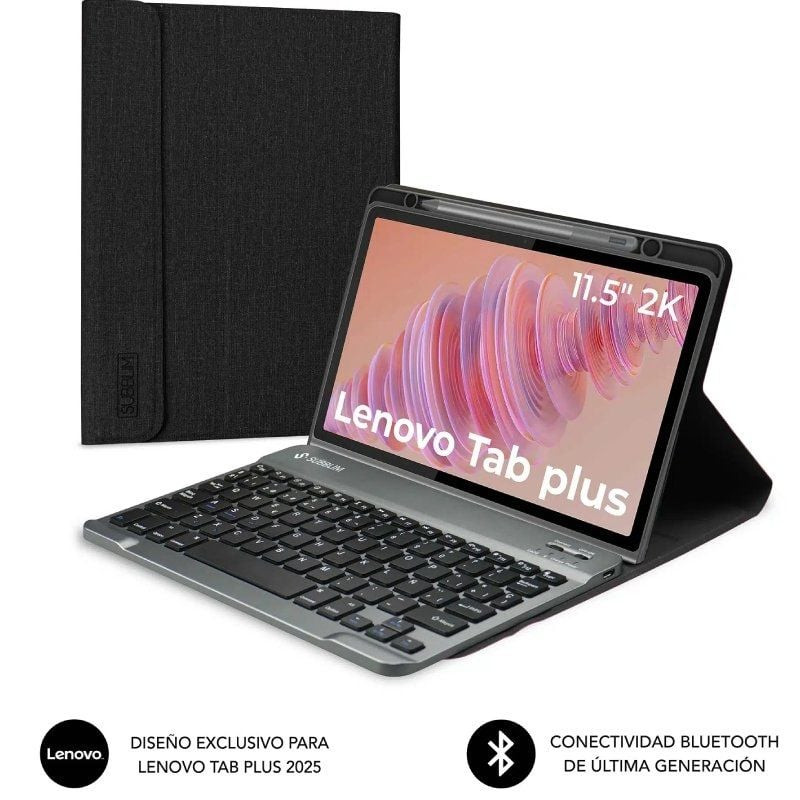 Funda con teclado subblim keytab pro bt lenovo tab 2025 11.5'/ negra