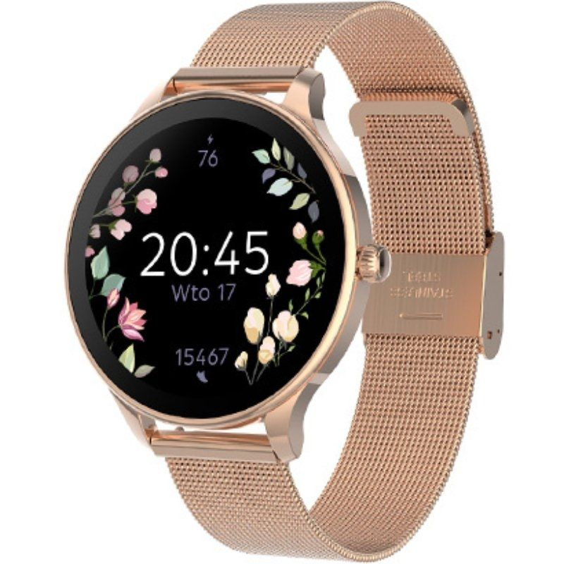 Smartwatch forever velora sb-306/ notificaciones/ frecuencia cardíaca/ oro rosa