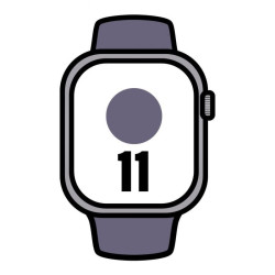 Apple watch series 11/ gps/ cellular/ 42mm/ plata/ correa deportiva púrpura (s/m)