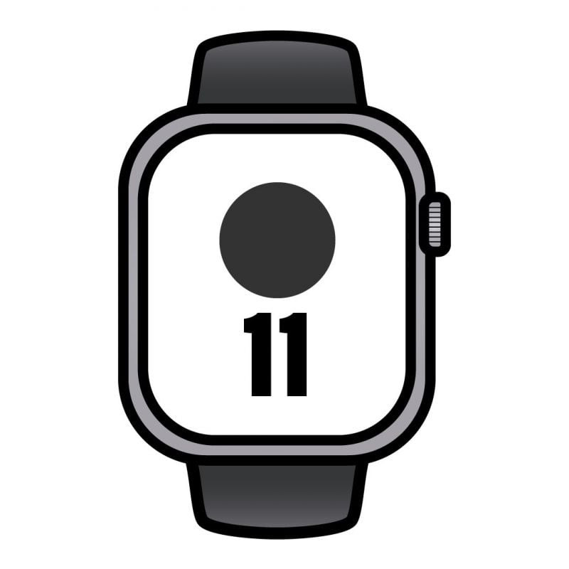 Apple watch series 11/ gps/ cellular/ 46mm/ aluminio gris espacial/ correa deportiva negra s/m