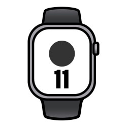 Apple watch series 11/ gps/ 42mm/ gris espacial/ correa deportiva negra (m/l)