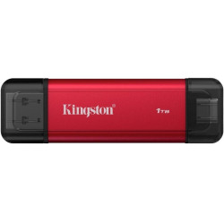 Disco externo ssd kingston dual portable ssd 1tb/ usb tipo-c y usb 3.2/ rojo