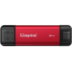 Disco externo ssd kingston dual portable ssd 2tb/ usb tipo-c y usb 3.2/ rojo