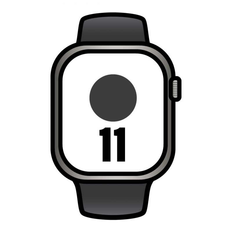 Apple watch series 11/ gps/ cellular/ 42mm/ titanio negro/ pizarra correa deportiva negro (s/m)