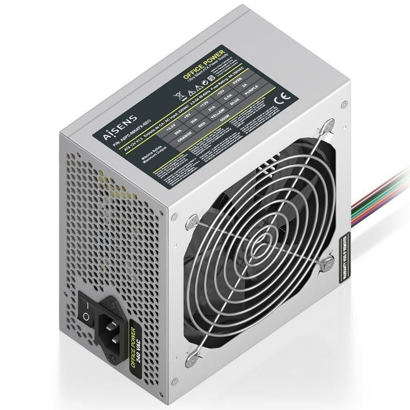Fuente de alimentación aisens aspc-500atx-seo/ 500w/ ventilador 12cm