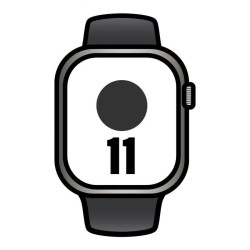 Apple watch series 11/ gps/ cellular/ 42mm/ titanio natural/ correa deportiva negra (m/l)