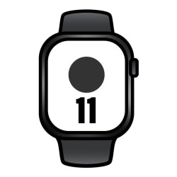 Apple watch series 11/ gps/ cellular/ 42mm/ titanio negro/ pizarra correa deportiva negro (m/l)
