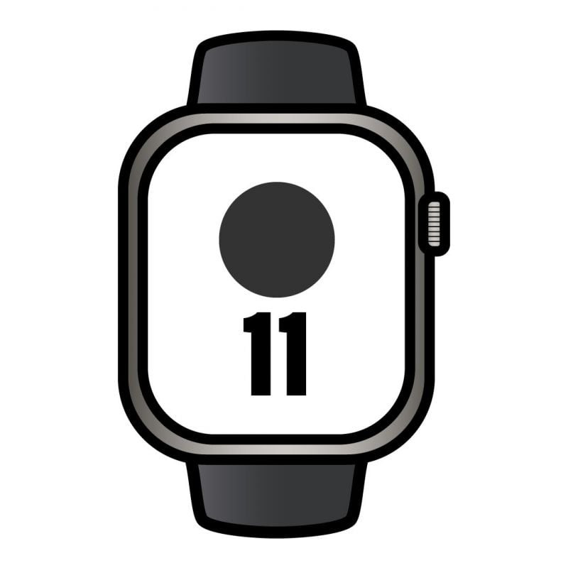 Apple watch series 11/ gps/ cellular/ 46mm/ titanio negro pizarra/ correa deportiva negra s/m
