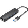 Hub usb 3.0 vention chnbb/ rj45/ 3xusb/ 1xmicrousb pd
