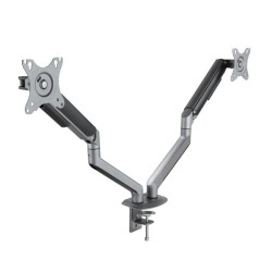 Soporte de mesa para 2 monitores tooq db4132tnr-g/ giratorio/ inclinable/ hasta 9kg