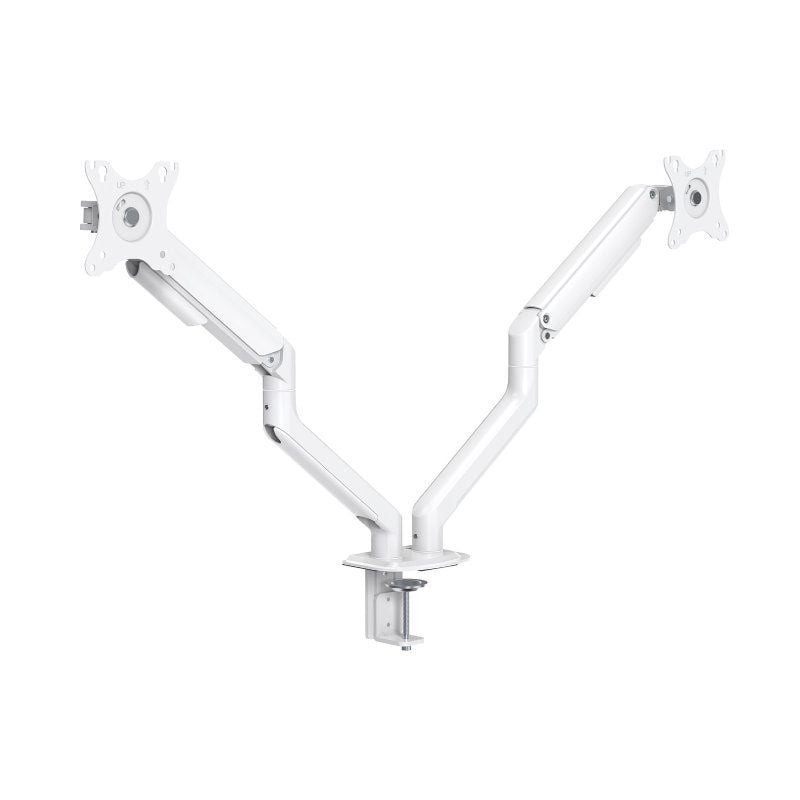 Soporte de mesa para 2 monitores tooq db4132tnr-w/ giratorio/ inclinable/ hasta 9kg