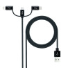 Cable usb 2.0 nanocable 10.01.3200/ lightning macho - micro usb macho/ usb tipo-c macho/ 1m/ negro