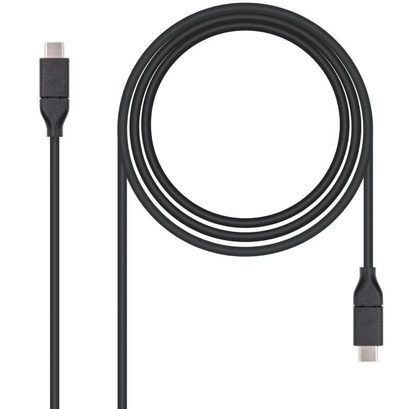 Cable usb 3.1 nanocable 10.01.4101/ usb tipo-c macho - usb tipo-c macho/ 1m/ negro