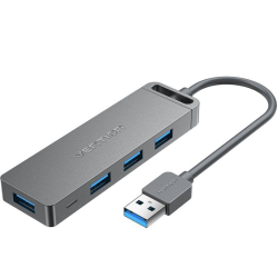Hub usb 3.0 vention chlhd/ 4xusb/ 1xmicrousb pd/ gris