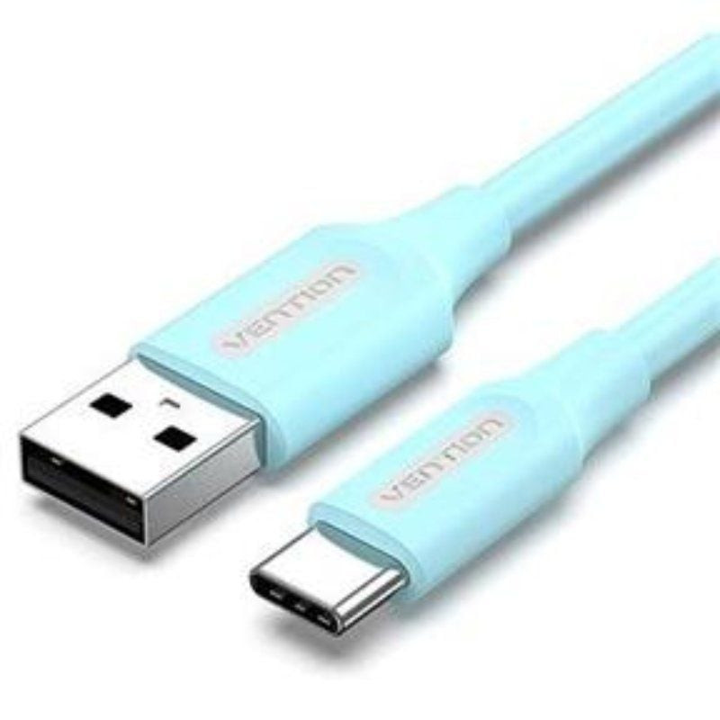 Cable usb 2.0 tipo-c vention coksf/ usb tipo-c macho - usb macho/ hasta 60w/ 480mbps/ 1m/ azul