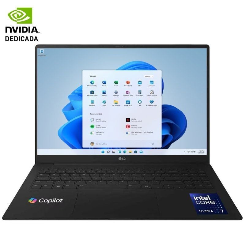 Portátil lg gram pro 16z90tr-e.ad88b intel core ultra 7-255h/ 32gb/ 1tb ssd/ geforce rtx 5050/ 16'/ win11