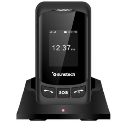 Teléfono móvil sunstech celt26 para personas mayores/ negro