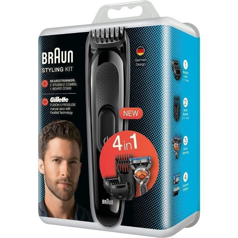 Cortapelos braun sk3000/ con batería/ 4 accesorios