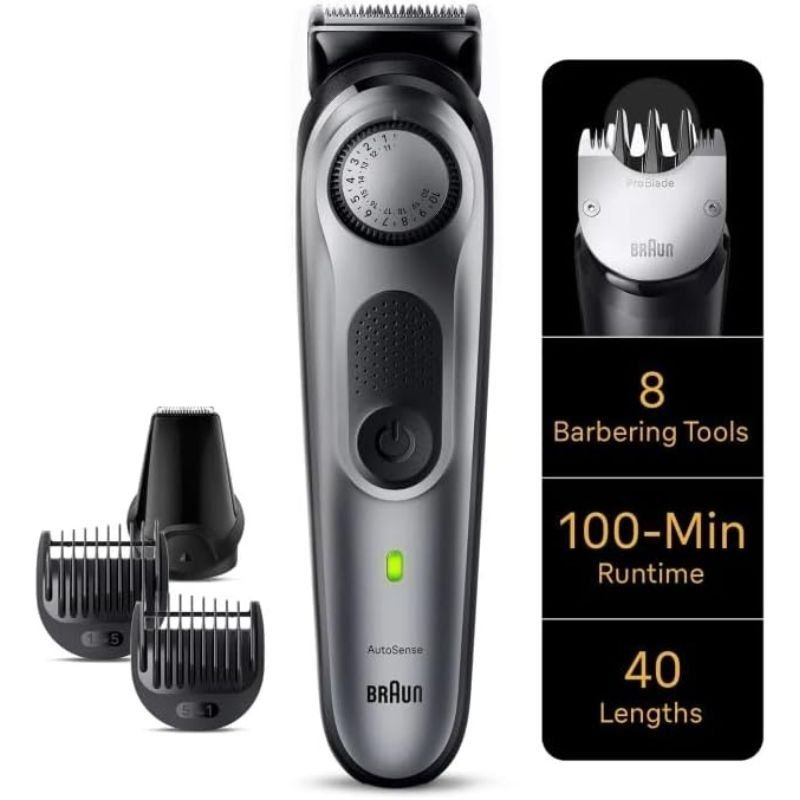 Cortabarbas braun beardtrimmer 7 bt7420/ con batería/ 6 accesorios