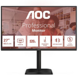 Monitor profesional aoc q27e4cv 27'/ qhd/ multimedia/ regulable en altura/ negro