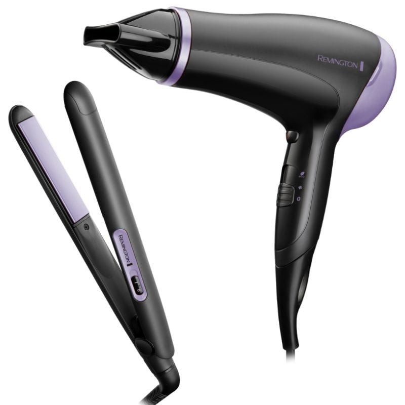 Pack secador y plancha para el pelo remington style essentials