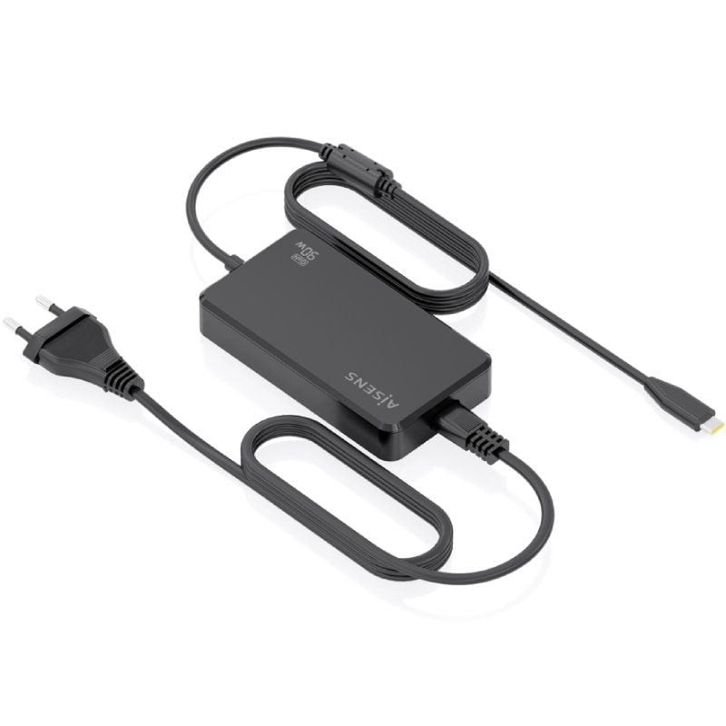 Cargador de portátil gan aisens asch-1pd90d069-bk/ 1xusb tipo-c/ 90w/ automático/ voltaje 5-20v