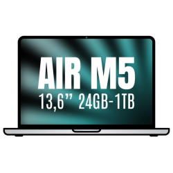Apple macbook air 13,6'/ m5 10-core cpu/ 24gb/ 1tb ssd/ 10-core gpu/ plata