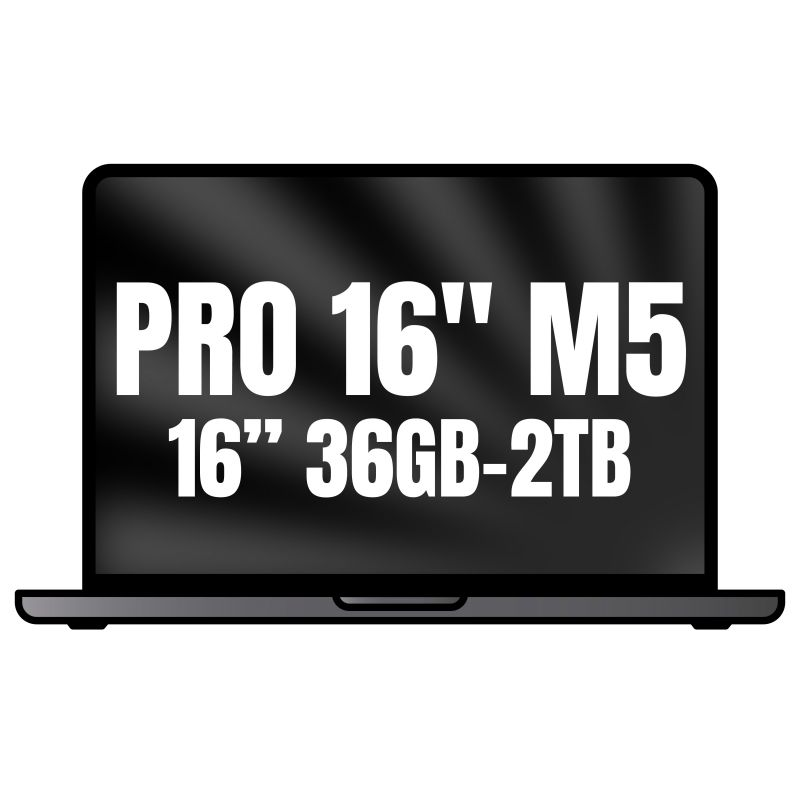 Apple macbook pro 16'/ m5 max 18-core cpu/ 36gb/ 2tb ssd/ 32-core gpu/ negro espacial