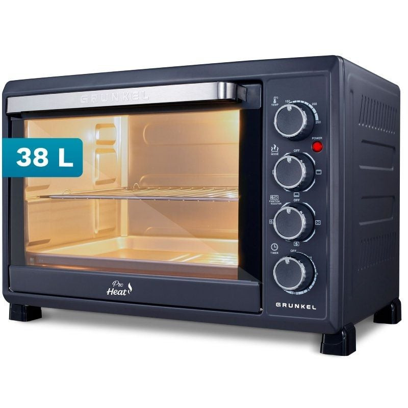 Horno de sobremesa grunkel hr-38pro/ 2000w/ capacidad 38l/ negro