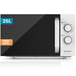 Microondas grunkel mwg-25grill/ 850w/ capacidad 25l/ funcion grill/ blanco
