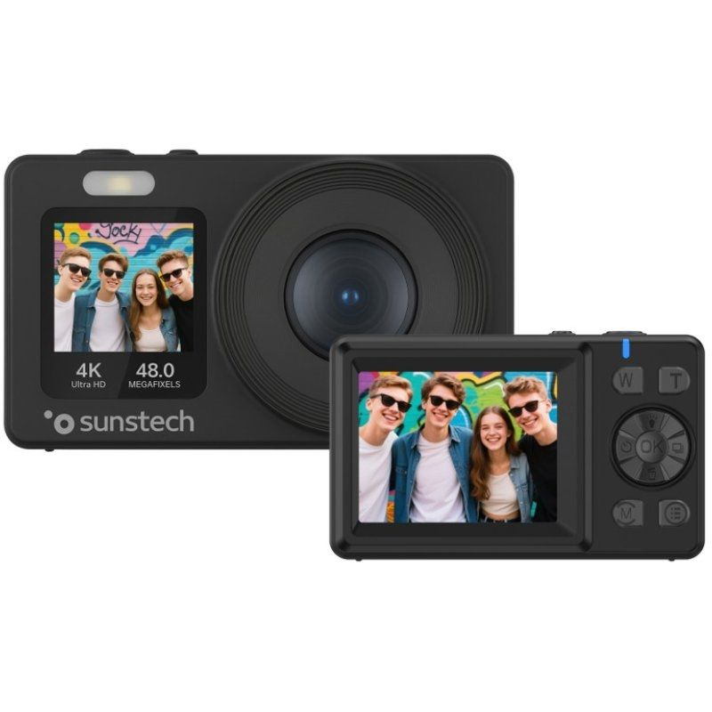 Cámara digital deportiva sunstech dcam4825/ 48mp/ zoom óptico 18x/ negra